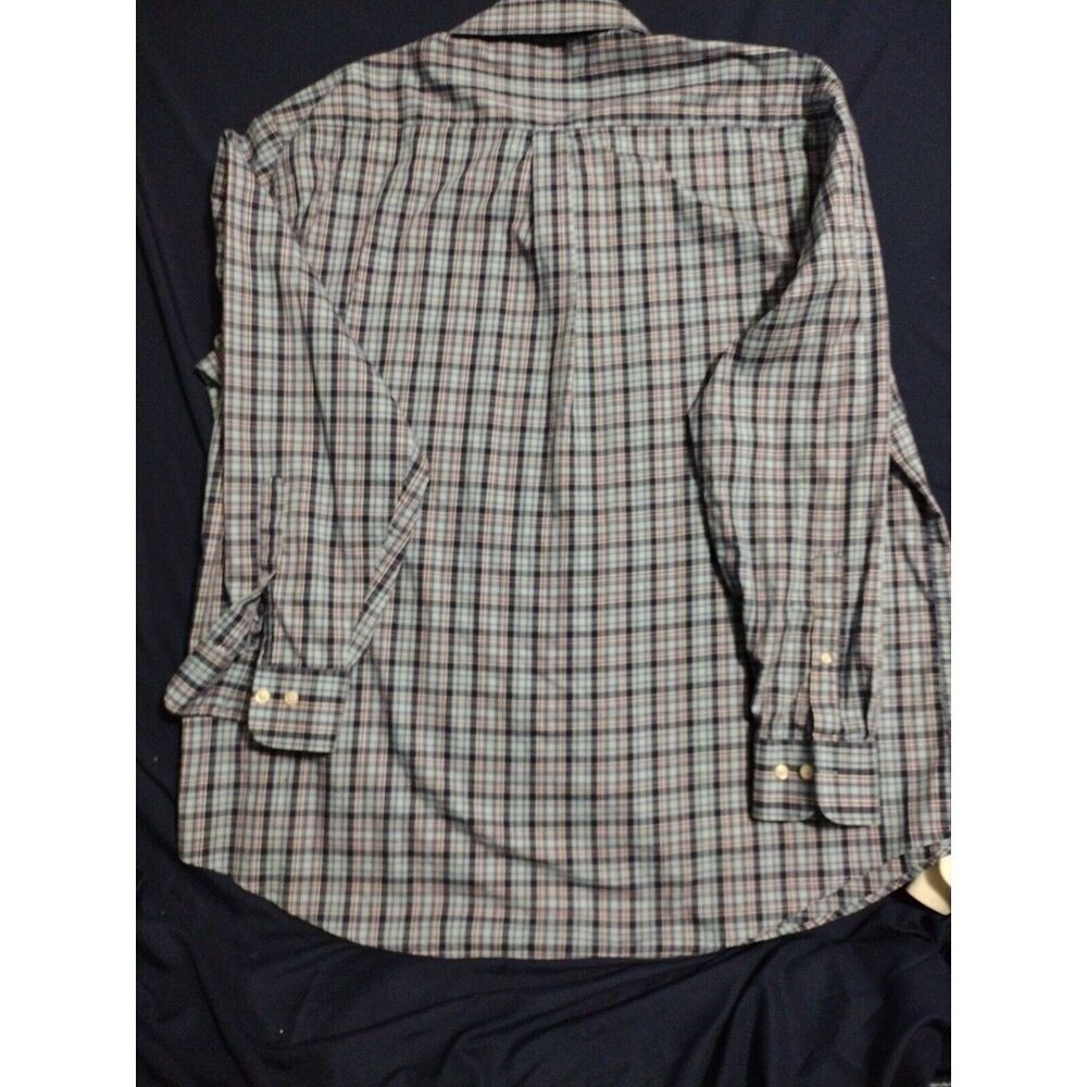 Peter Millar Mens Blue Plaid Long Sleeve Button Front Shirt XL 015 - Picture 3 of 4